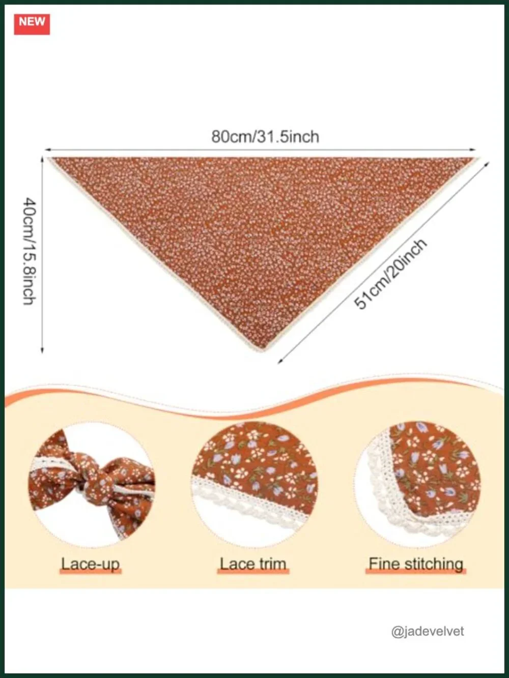 6-Pack Floral Hair Bandanas Head Kerchiefs for Women Chiffon Triangle Scarves
